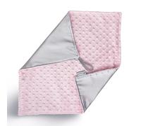 MEG ORIGINAL Satin and Minky Dot Baby Security Blanket Lovey with Loop (Silver/Pink)