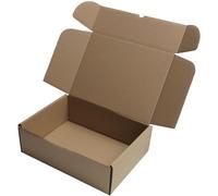 MEG4TEC 100 Pack Shipping Coloured Boxes - Corrugated Cardboard Small Parcel Box for Posting Packing Mailing (Brown, 12 x 9 x 4 Inch (30cm x 22.5cm x 10cm))