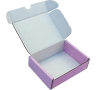 MEG4TEC 100 Pack Shipping Coloured Boxes - Corrugated Cardboard Small Parcel Box for Posting Packing Mailing (Purple/Lilac, 12 x 9 x 4 Inch (30cm x 22.5cm x 10cm))