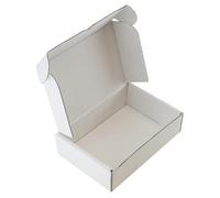 MEG4TEC 100 Pack Shipping Coloured Boxes - Corrugated Cardboard Small Parcel Box for Posting Packing Mailing (White, 12 x 9 x 4 Inch (30cm x 22.5cm x 10cm))
