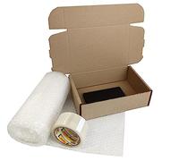 MEG4TEC 10x7x3 Inch Mobile Phone Shipping Packaging Box with 4m Bubble Wrap & Packing Tape (20)…