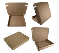 MEG4TEC 50 Pack Shipping Boxes, Heavy-Duty Durable Strong Small Parcel Corrugated Cardboard Box 16.5x12x2.5 Inch, 42cm x 31cm x 6.5cm, Postal Mailing Storing Gift Packet