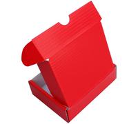 MEG4TEC 50 Pack Shipping Coloured Boxes - Corrugated Cardboard Small Parcel Box for Posting Packing Mailing (12 x 9 x 4 Inch (30cm x 22.5cm x 10cm), Red)