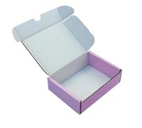 MEG4TEC 50 Pack Shipping Coloured Boxes - Corrugated Cardboard Small Parcel Box for Posting Packing Mailing (10 x 7 x 3 Inch (25cm x 17.5cm x 7.5cm), Purple)