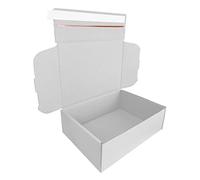 MEG4TEC Pack of 1 Peel & Seal White C5 Boxes 10 x 7 x 3 Inches, E-Commerce Postal Gift Shipping Box - Tear Open Adhesive Strip, 25cm x 17.5cm x 7.5cm - No Glue or Tape Needed
