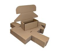 MEG4TEC Pack of 100 Brown Boxes 8x4x4 Inches, 20 x 10 x 10cm, Corrugated Cardboard Shipping Box - Postal Mailing Gift Packet Small Parcel