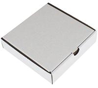 MEG4TEC Pack of 100 Pizza Style Postal Boxes 9 Inch - Takeaway Fast Food Cake Packaging White - 24cm x 24cm x 5cm