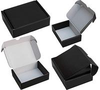 MEG4TEC Pack of 20 Black Shipping Boxes 17.5cm x 14cm x 6cm, 7" x 5.5" x 2.25" inch, 175mm x 140mm x 60mm, Mailing Gift Storage Carton Box