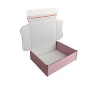 MEG4TEC Pack of 20 Peel & Seal Pink 7 x 5.5 x 2 Inches Boxes,E-Commerce Postal Gift Shipping Box - Tear Open Adhesive Strip, 17cm x 14cm x 5cm - No Glue or Tape Needed