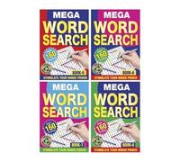 Mega A5 Word Search Puzzle Book Assorted Edition 2 Travel Size Activity Book, Large Print Word Find Collection 4 Types of Puzzle