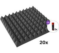 Mega Acoustic PA-PMP-5 50x50x5 SET 3 Dark Grey Absorbent foam panel