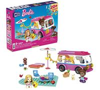 MEGA Barbie Camper Building Toy Vehicle Playset, Adventure DreamCamper with 123 Pieces, 2 Micro-Dolls, Accessories, Pets and Furniture, GWR35,Multicolor,20.5 x 26 x 5 cm