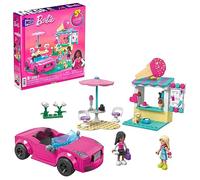 MEGA Barbie Car Building Toys Playset, Convertible and Ice Cream Stand with 225 Pieces, 2 Micro-Dolls and Accessories, Pink, Gift Ideas for Kids, HPN78