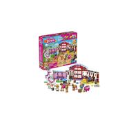 MEGA Barbie Horse Stables building set with 304 pieces including accessories and 3 micro-dolls, toy gift set for ages 5 and up -