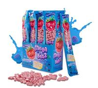 Mega Bitz Fruit Nuggets Blue Raspberry Candy Bulk Pack for Kids - Naturally Flavored Individually Wrapped Blue Raspberry Candy for on the go Snacking, Movie Theater, and Party Favors, Kosher, 12 Pack