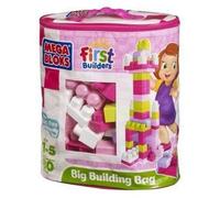 MEGA BLOCKS: BIG BUILDING BAG PINK 80 PIECE TODDLER BUILDING