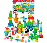 MEGA BLOKS Fisher-Price Toddler Building Toy, Animal Blocks with 250 Pieces and Reusable Storage Bag, Kids Ages 1+ Years, JCF93