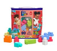 MEGA BLOKS Big Building Bag building set with 60 big and colorful building blocks, and 1 storage bag, toy gift set for ages 1 and up, DCH54