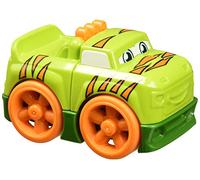 Mega Bloks Building Basics Safari Pickup - My First Builders 3 Piece Green Truck with Orange Tiger Strips ~ Take Apart ~ Build Again ~ Combine with Others