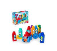 MEGA BLOKS First Builders Toddler Block Toys Set, Build & Match Animal Tractor with 30 Pieces, Learn Animals and Colors, Red and Blue, Ages 1+ Years, JKG33