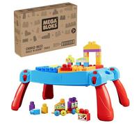Mega Bloks First Builders Build 'n Learn Table - Amazon Exclusive | Portable Activity Table, 30 Pieces, Built-In Storage, Preschool Kids Ages 1+ Years, Easy to Build, CNM42