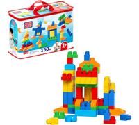 MEGA BLOKS First Builders Deluxe Building Bag Toddler Block Toys Set, Red | 150 Pieces, Storage, Creative Open-Ended Play, Preschool Kids Ages 1+ Years, Easy to Build, CNM43
