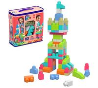 MEGA BLOKS First Builders Toddler Blocks Toys Set, Big Building Bag with 80 Pieces and Storage, Red, Ages 1+ Years