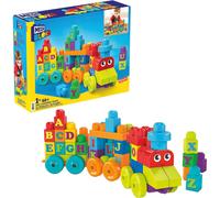 MEGA BLOKS First Builders Toddler Building Blocks Toy Set, ABC Learning Train with 60 Pieces, Ages 1+ Years, DXH35