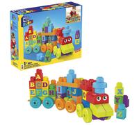 MEGA BLOKS First Builders Toddler Building Blocks Toy Set, ABC Learning Train with 60 Pieces, Ages 1+ Years, DXH35