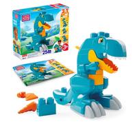 MEGA BLOKS Fisher-Price 3-in-1 Build & Chomp Dinosaur T-Rex Block Toy | 25 Pieces, Rolling Wheels, Pterodactyl and Dragon Rebuild, Preschool Kids Ages 3+ Years, JMK85