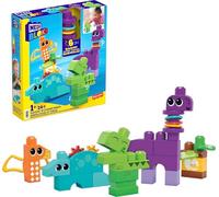 BLOKS Fisher-Price Sensory Building Toy, Squeak n Chomp Dinos with 24 Pieces, T-Rex, Toddler Blocks Gift Ideas for Kids Age 1+ Years, HKN43