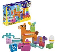 MEGA BLOKS Fisher-Price Sensory Building Toys Playset, Musical Farm Band with 40 Toddler Blocks and 6 Music Sheets, Kids Age 1+ Years, HPB46