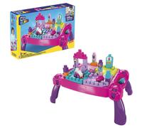 MEGA BLOKS Fisher-Price Toddler Building Blocks, Build n Learn Activity Table with 30 Pieces and Storage, Pink, Kids Age 1+ Years, FFG22
