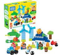 Mega Bloks Toy Building Sets, Green Town Build & Learn Eco House With Cars, Bicycles And Block Buddies Figures For Toddlers 1-3 Exclusive]