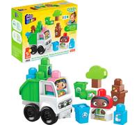 MEGA BLOKS Fisher-Price Toddler Building Blocks, Green Town Sort & Recycle Squad with 15 Pieces, 2 Figures, Kids Age 1+ Years, HDL06