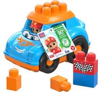 MEGA BLOKS Fisher-Price Toddler Building Blocks Toy Car, Ricky Race Car with 6 Pieces and Storage, 1 Figure, Blue, Gift Ideas for Kids Age 1+ Years, HKN41