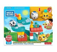 Mega Bloks GKX70 First Builders Peek A Block Playset - 3-Story Amusement Park with Dog & Cat Peek-A-Blocks