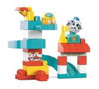 Mega Bloks GKX70 First Builders Peek A Block Playset - 3-Story Amusement Park with Dog & Cat Peek-A-Blocks