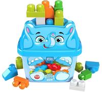 MEGA Bloks Jolly Elephant 25 Piece Building Blocks Storage Bucket Toy Ages 1+
