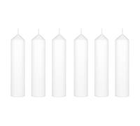 Mega Candles - Unscented 2" x 9" Dome Top Pillar Candle - White, Set of 6