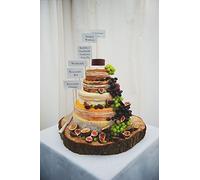 Mega Cheese Tower celebration Cake seasonal Fresh Fruits - comes with Nature Tree Board and serves approximately 100 people
