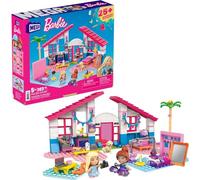 MEGA Construx Barbie Kids Building Toy Set, Malibu House with 303 Pieces, 2 Micro-Dolls, Furniture and Accessories, Ages 5+ Years