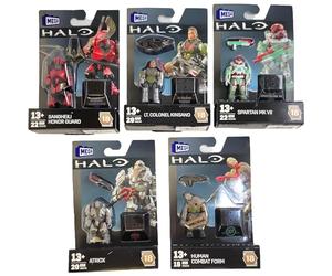 Mega Construx Halo Heroes Series 18 Complete Set of 5 Buildable Action Figures from DKW59-963H Release