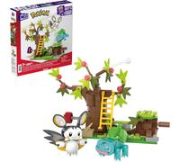 Pokémon Action Figure Building Toys, Emolga and Bulbasaur's Charming Woods with 194 Pieces, 2 Buildable Characters and