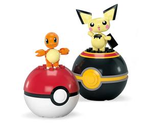 Mega Construx Pokemon Pokeball 2 pack - Charmander & Pichu - New in stock