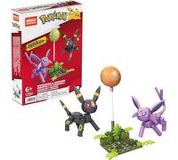 Mega Construx Pokémon Umbreon & Espeon Construction Set - Buildable & Posable Figures - Glow-In-The-Dark Moon - 122 Pieces - 5" h - Gift for Kids 6+ - HGC21