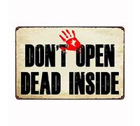 Mega-deal 12" x 8" Funny Metal Door Sign Wall Sticker - Don't Open Dead Inside Zombie Warning