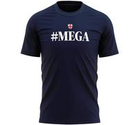 Mega England Mens T Shirt St Georges Cross Badge Make England Great Again British English Supporters Tee, XXL, Navy