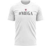Mega England Mens T Shirt St Georges Cross Badge Make England Great Again British English Supporters Tee, M, White