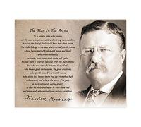 MEGA FORMAT Motivational Wall Art - Theodore Roosevelt “The Man in the Arena” Inspirational Quote Print Unframed, 11" x 14"